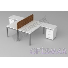 7311- Ofismar Terminal Masa Metal Ayaklı 2 lü